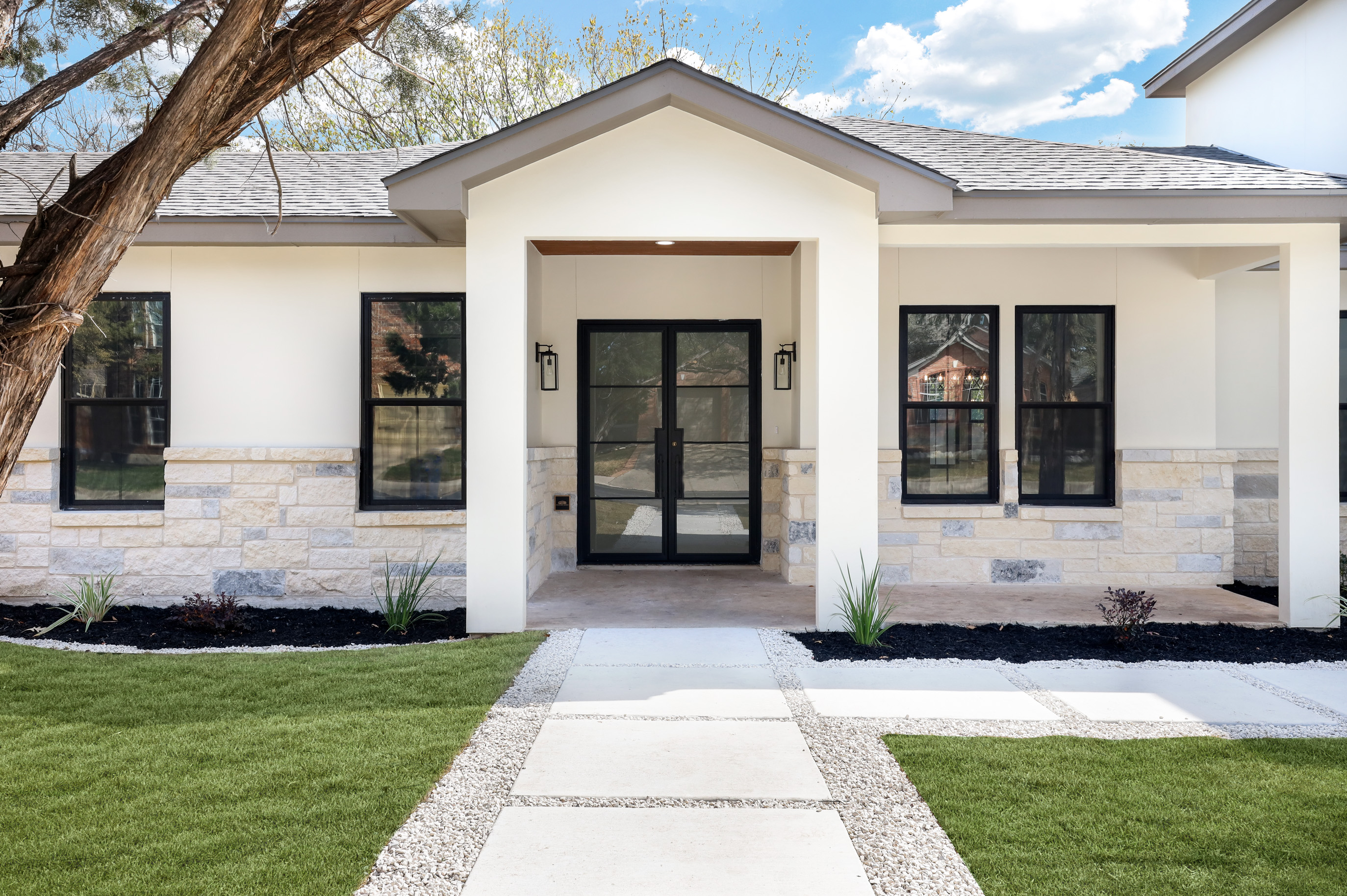 Entry door and single hung windows